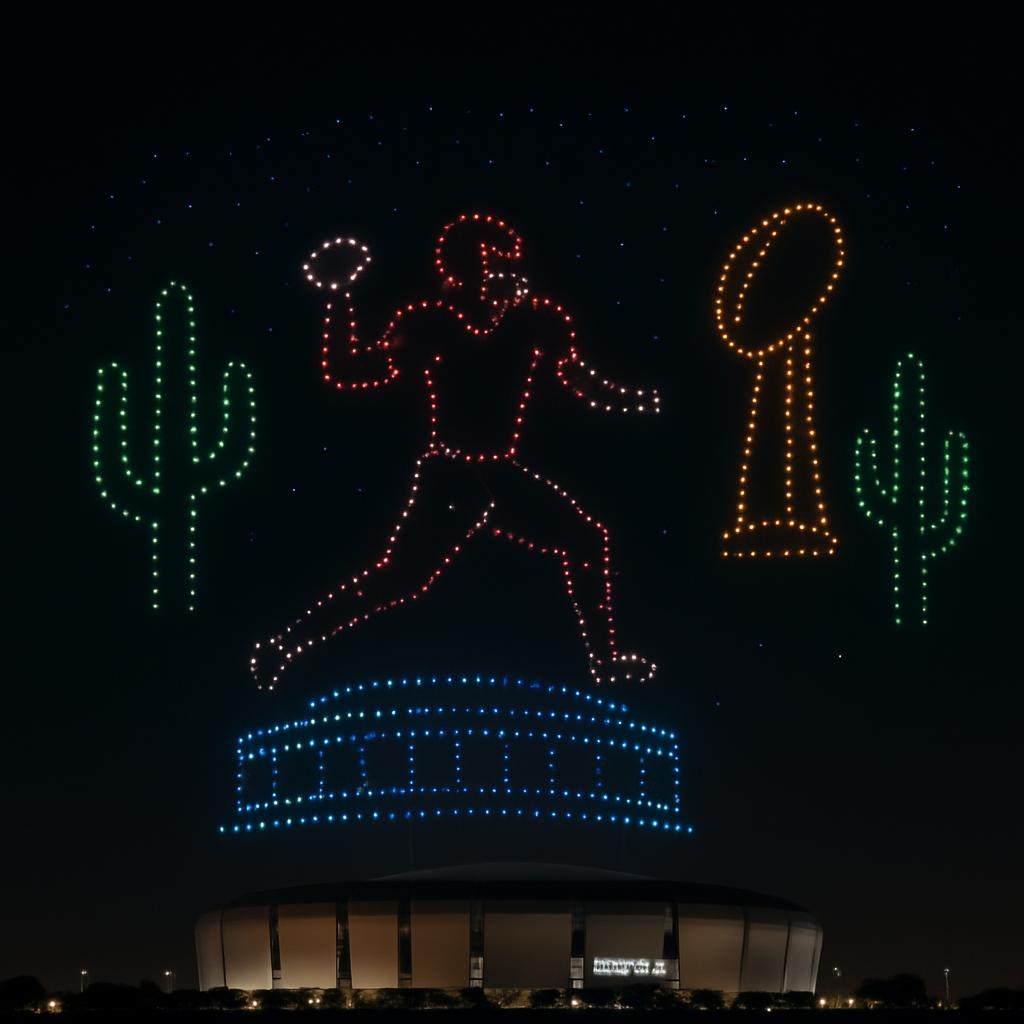 Glyphix drone light show at Fiesta Bowl