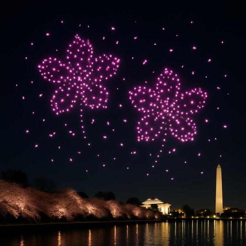 Glyphix drone light show at National Cherry Blossom Festival