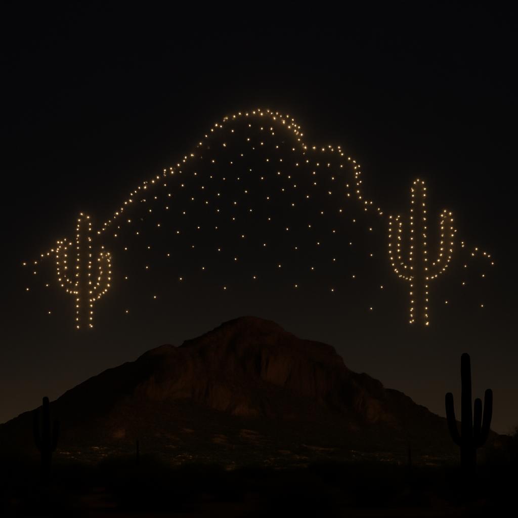 Glyphix drone light show over Camelback Mountain