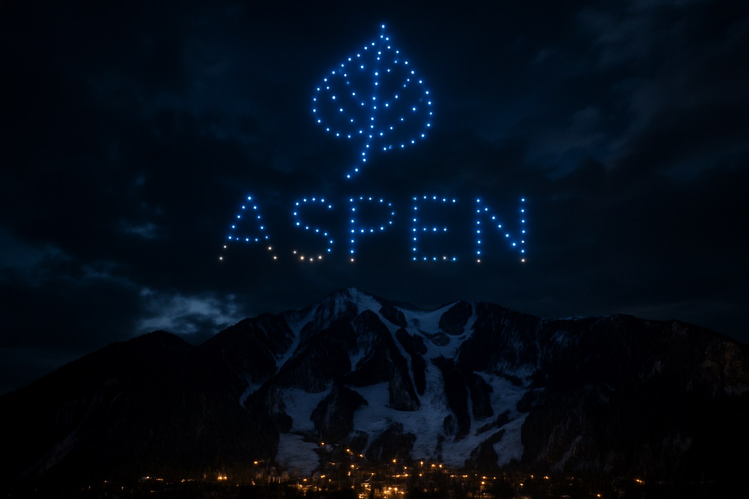 Glyphix drone light show over Aspen Mountain
